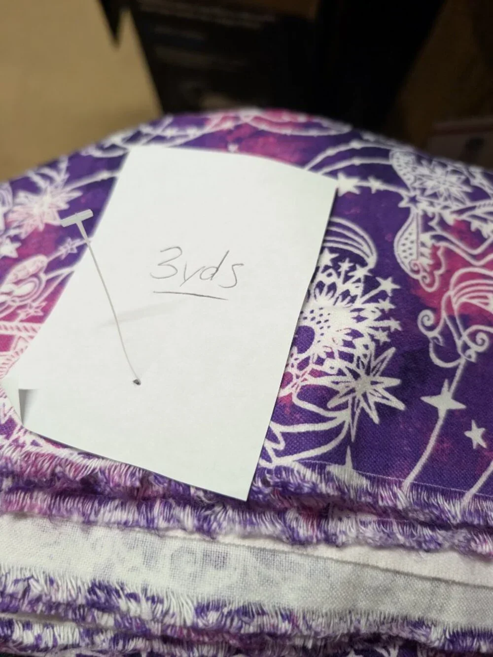 Purple and White Celestial Pattern Baby Flannel Fabric - 3 Yards